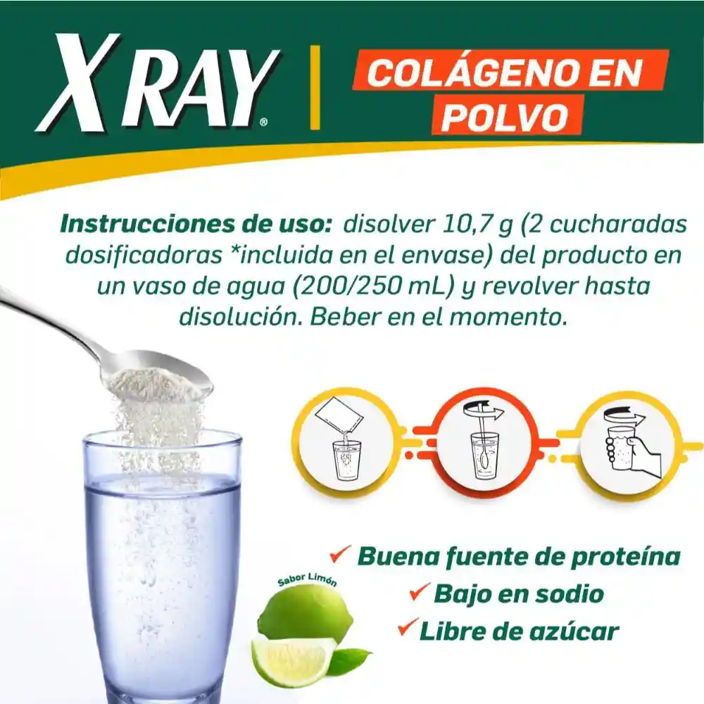 X Ray Colágeno Polvo Sabor Limón