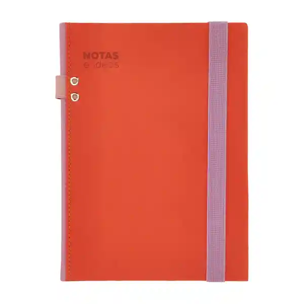 Libreta Tela Con Elástico 176 Hojas Con Líneas Rojo 15 x 21 cm