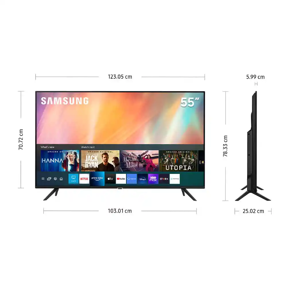 Samsung Smart Tv Led 4K Uhd 55" UN55AU7090GXZS