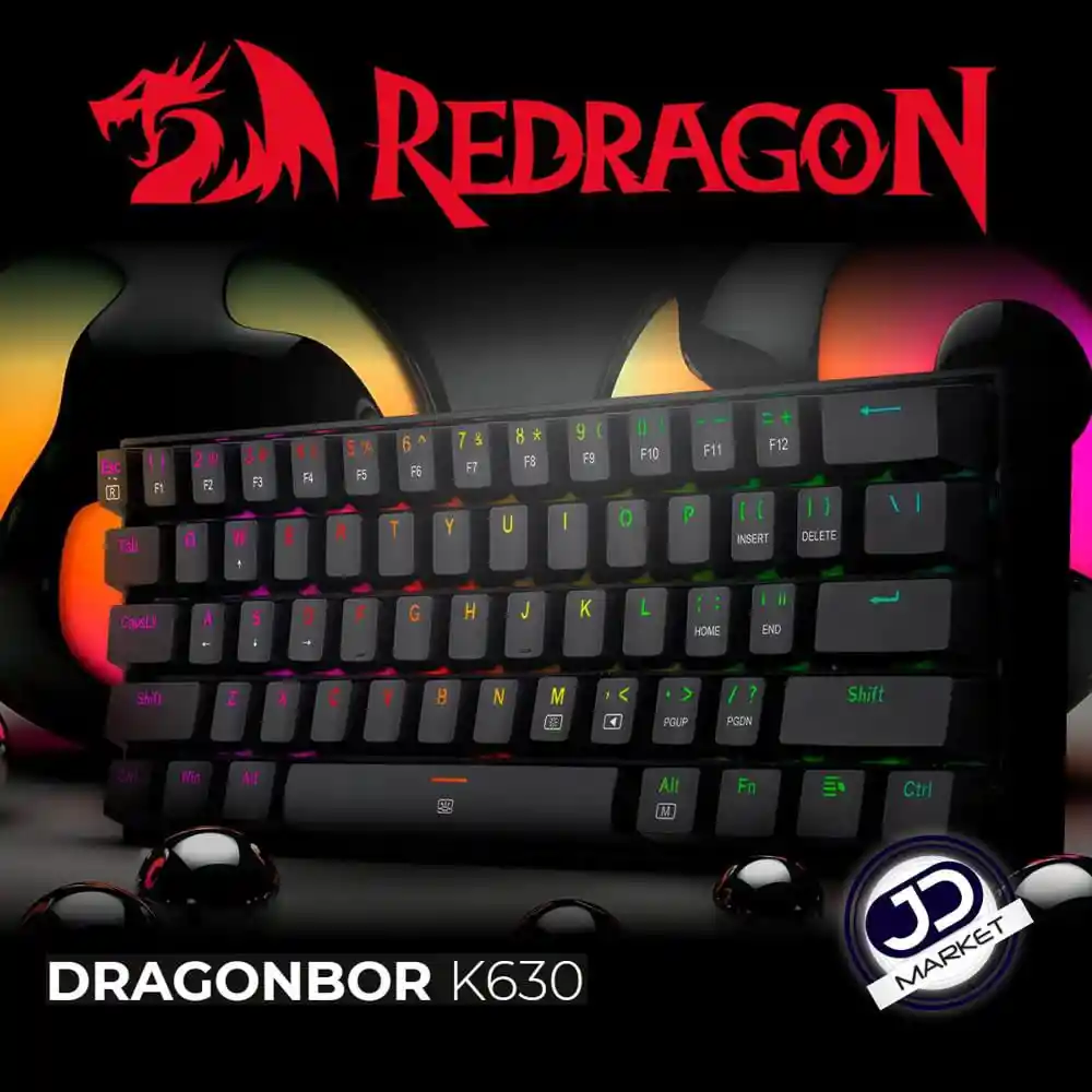 Redragon Teclado Dragonborn Tkl Rgb Mecánico Negro K630RGB