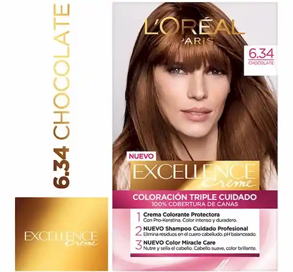 Excellence Colorante Para Cabello Rubio Oscuro 6.34