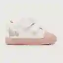 Zapatillas Velcro Bordado de Bebé Niña Blanco Talla 17 Opaline