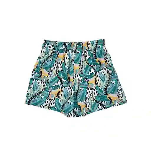 Short Deportivo Mujer Estampado Amarillo Talla L Samia