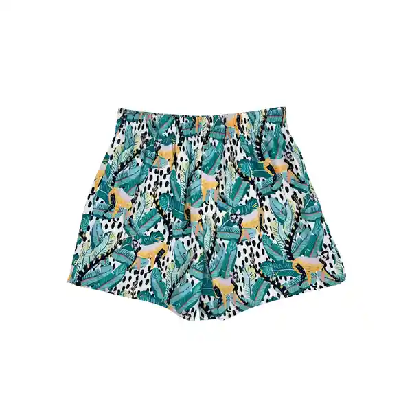 Short Deportivo Mujer Estampado Amarillo Talla L Samia