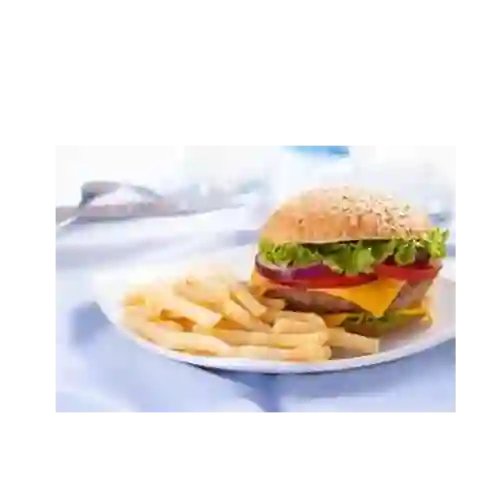 Cheese Soya Veg Burger With French Fries