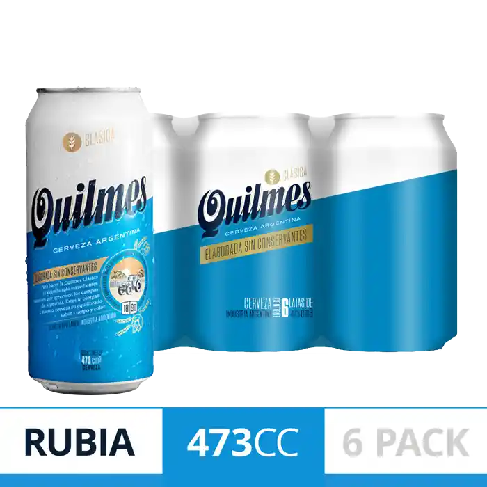 Quilmes Pack Cerveza  Lata 6 X 473 C.C.