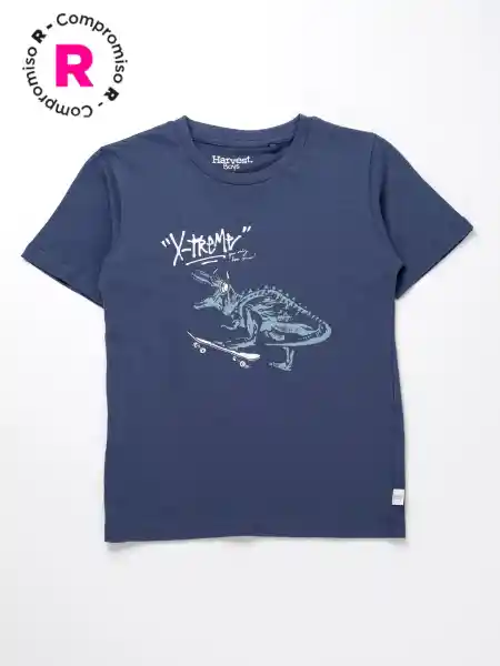 Harvest Polera Manga Corta Basdino es Azul 6 V26