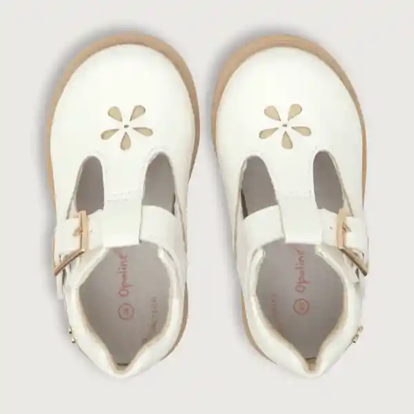 Zapatos Reina de Vestir Charol Flor Niña Blanco Talla 25 Opaline
