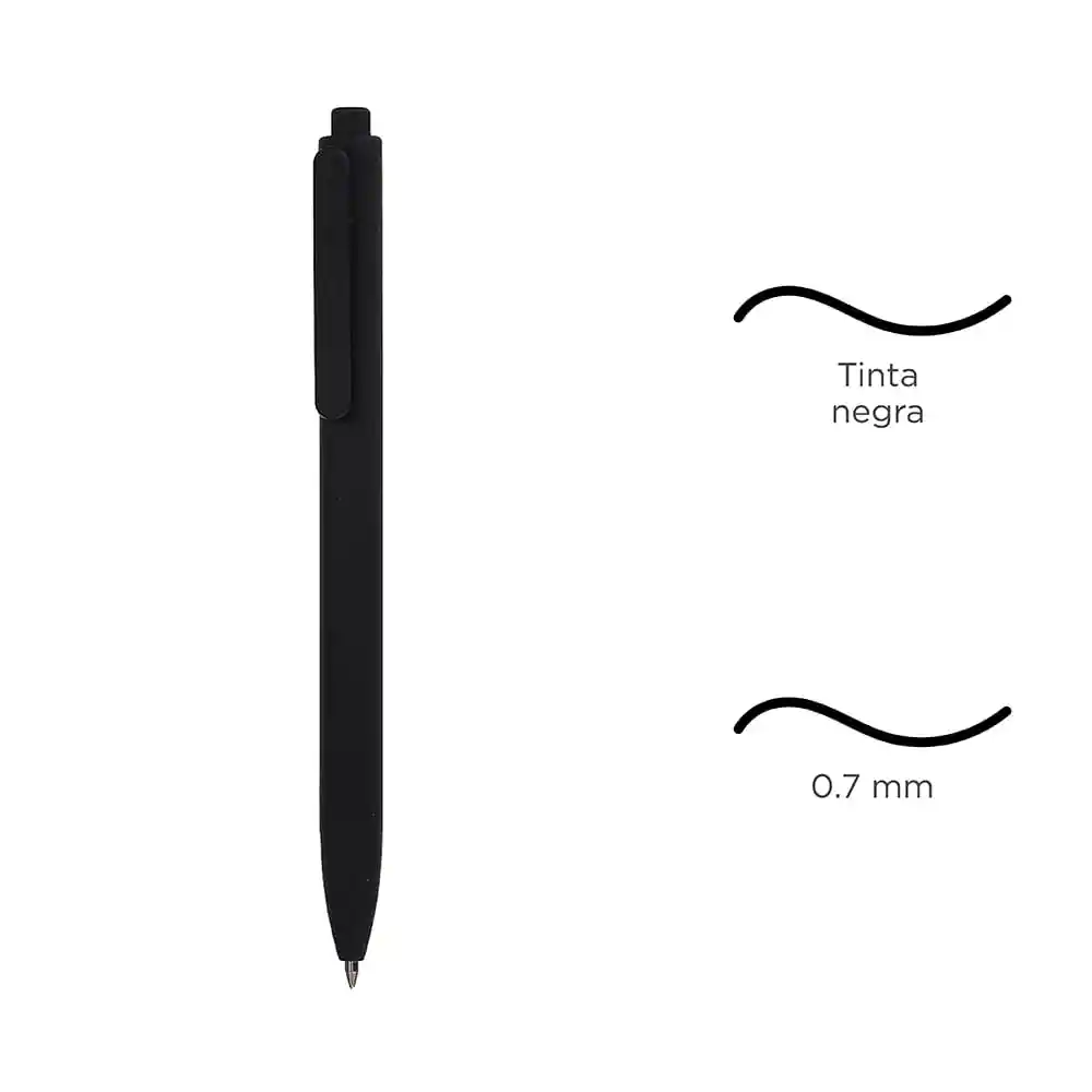 Miniso Pluma Retráctil 0.7 Mm Tinta Negra