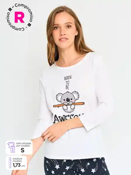 Index Camiseta Top 3/4 Print Atp Fb V26 Ecru S
