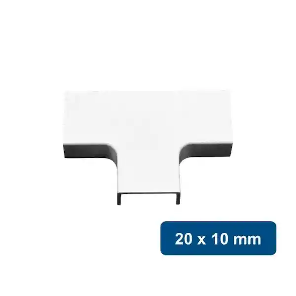 Unión Tee Para Canaleta Pvc 20 x 10 mm