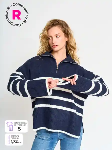 Index Súeter Manga Larga Anto Color Navy M S25