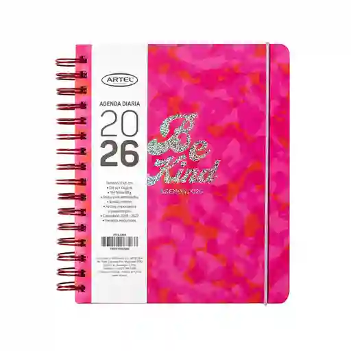 Artel Importado Agenda 2026 Espiral Dxp Power Pink