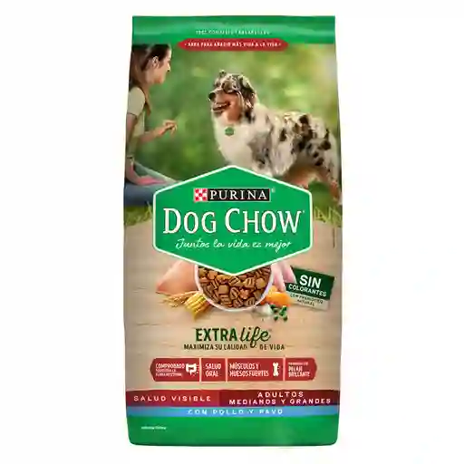 Dog Chow Alimento para Perros Adultos Sabor a Pollo y Pavo