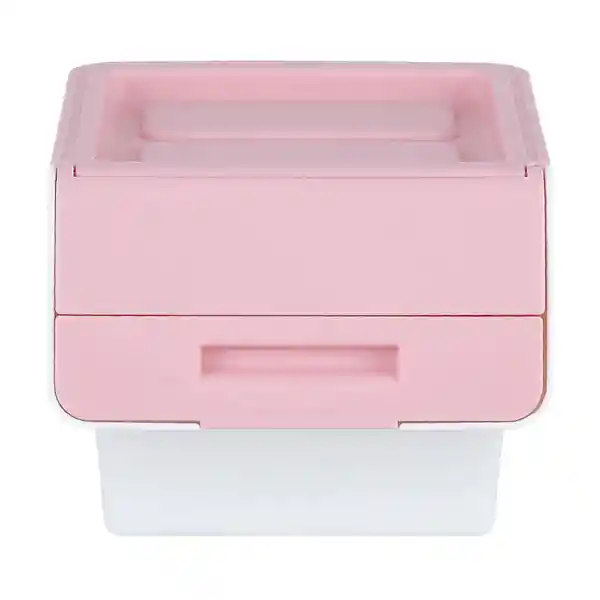 Organizador de Plástico Rosa Con Tapa Miniso