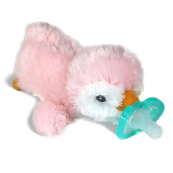 Razbaby Chupete Jolly Pop Con Porta Chupete Pingüino Rosa