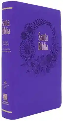 Biblia Letra Grande Diseño Flores Purpura