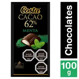 Costa Chocolate 62% Cacao con Sabor a Menta