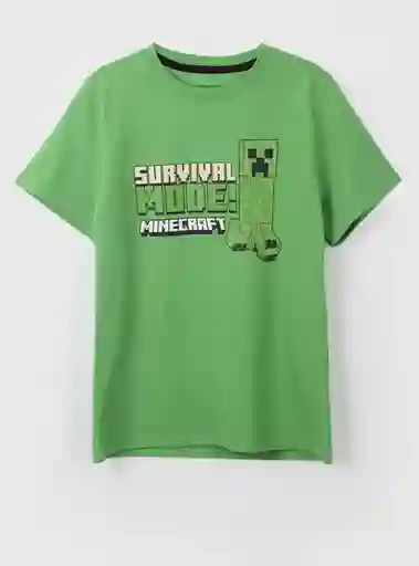 Minecraft Polera Manga Corta no Verde Talla 8 314011774 V25