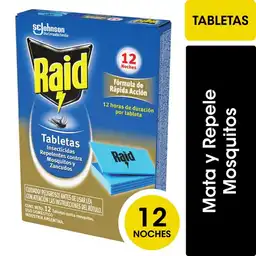 Insecticida Raid contra Mosquitos Tabletas Repuesto 12un