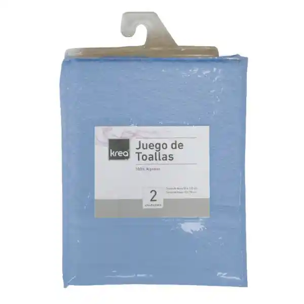 Krea Juego de Toallas Lisa Mano-Baño Azul