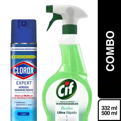 Combo Clorox Desinfectante + Cif Limpiador Para Baño