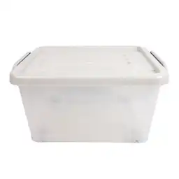 Caja Organizadora Rueda Transparente Tapa Claro Plomo 13 L