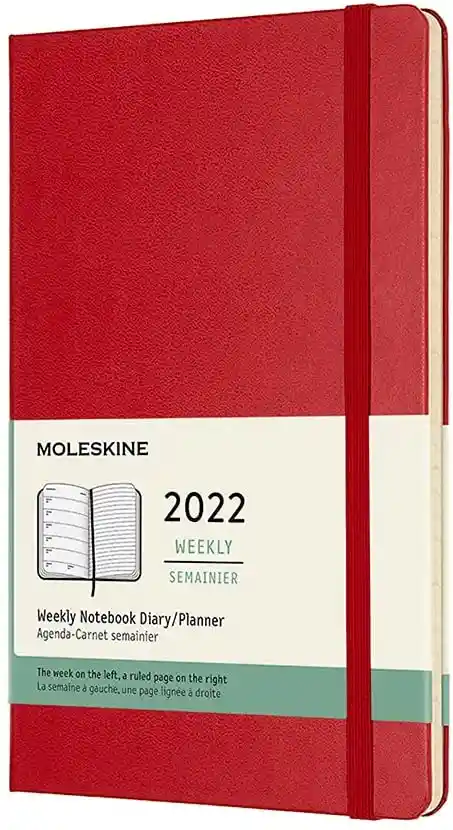 Agenda 2022 / Semanal / T. Dura / Large / Rojo Escarlata