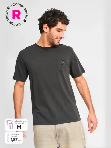 Half Polera Manga Corta Emod Negro XL SS25