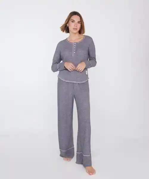 Conjunto de Pijama Relounge Largo Soft Gris Talla M Lounge