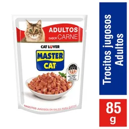 Mastercat Alimento para Gatos Adultos en Trocitos Jugosos Sabor a Carne
