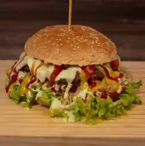 Hamburguesa Sencilla de Carne+papas Frit