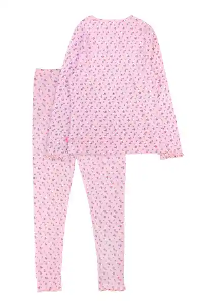 Pijama Junior Flowers 395 Niña Rosado Claro Talla 10 Años Ficcus