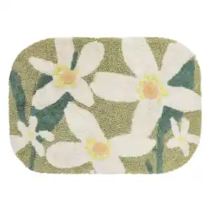 Piso de Baño de Algodón Bordado 70 x 50 cm