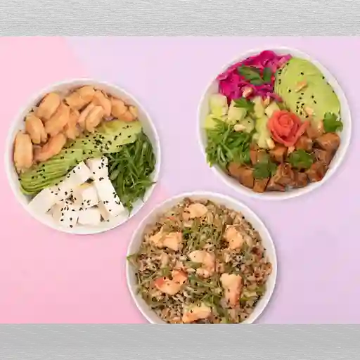 Omakase: 1 wok + 1 gohan + 1 poke