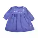 Vestido Cotelé Manga Larga Bebé Niña Azul Talla 18 M Pillin