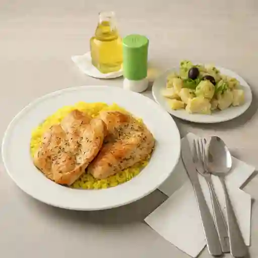 Doble filete de pollo con agregados