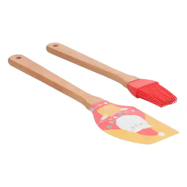 Set de Espatula y Brocha Con Diseño Navideño Casaideas