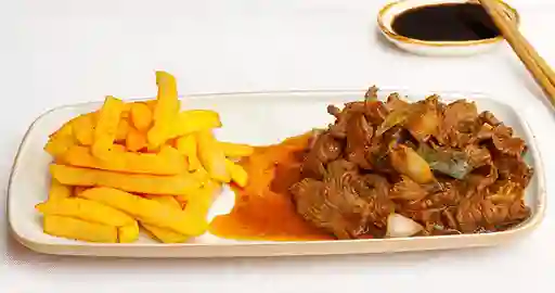 Colacion cerdo mongoliano con chaufan