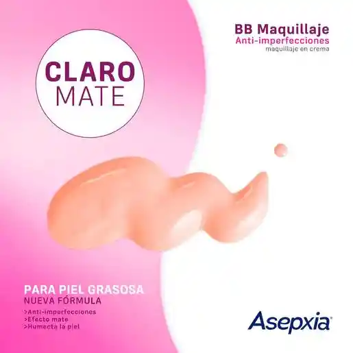 Asepxia Maquillaje en Crema Tono Claro Mate