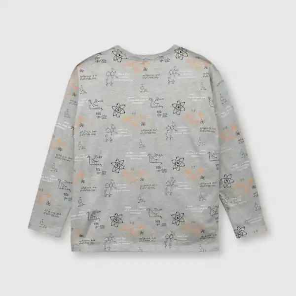 Polera Científica de Niño Gris Melange Talla 8A Colloky