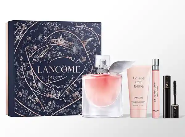 Lancome Perfume + Loción + Perfume Mini + Máscara de Pestañas