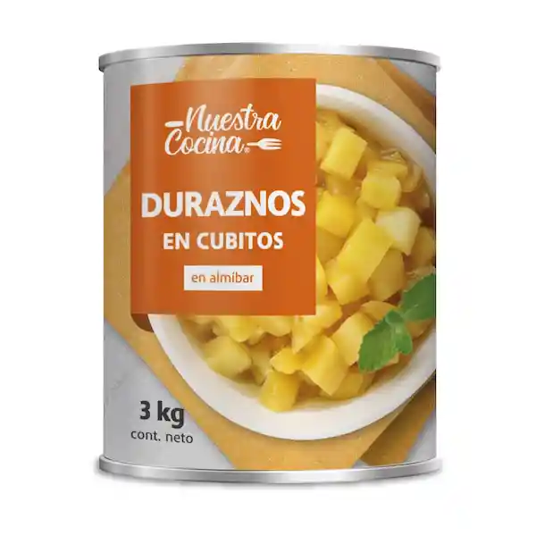 Nuestra Cocina Duraznos en Cubitos 3 Kg