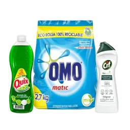 Omo Kit Detergente + Quix + Cif Crema