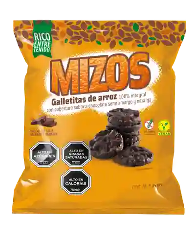 Mizos Galleta Arroz Chocolate Naranja 25 g