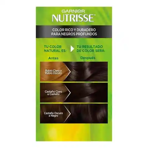 Garnier-Nutrisse Tinte Permanente Para Cabello Ébano Negro 10