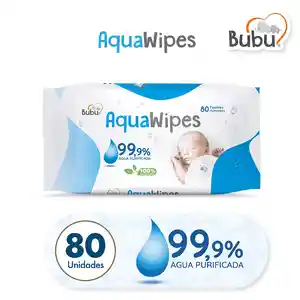 Bubu Toalla Húmedas 99.9% de Agua Aqua Wipes