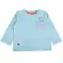 Polera Manga Larga Bebé Niño Celeste Talla 3 A Pillín