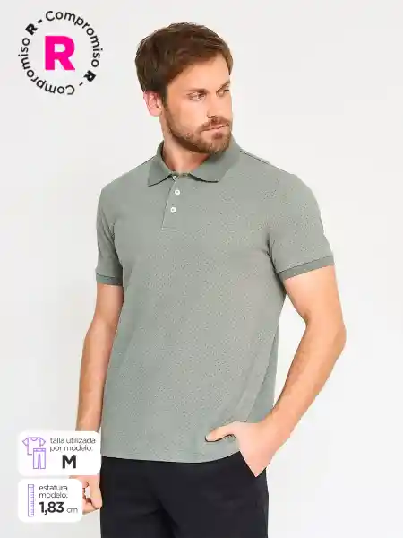 Kenneth Stevens Polera Manga Corta Piq Mp Oliva S SS25