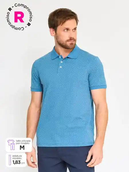 Kenneth Stevens Polera Manga Corta Piq Mp Denim XXL SS25